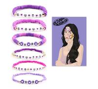 Sfoni 6 Pcs Olivia Bracelets Set for Women Girls, GUTS Sour Album Inspired Beaded Bracelet Olivia Merch Concert Outfits Accessories Music Lover Jewellery for Fans Birthday Decorations