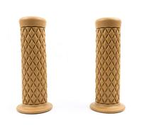 SFONIA 2pcs Motorcycle Handle Grips Handlebars Handlebar Grips 22MM 7/8" Anti-slip Rubber Universal for Motorbike Scooter Quad Cruiser Off Road (Yellow Brown)