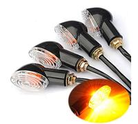 SFONIA 4pcs Motorcycle Indicators Mini Turn Signal Lights 12V Waterproof Universal for Motorbike Scooter Quad Cruiser Off Road