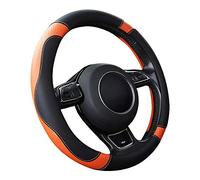 SFONIA Car Steering Wheel Cover Steering Wheel Protector Microfiber Leather Universal 37-38cm / 15" Anti-slip Breathable Durable (Orange)