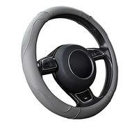 SFONIA Car Steering Wheel Cover Steering Wheel Protector Microfiber Leather Universal 37-38cm / 15" Anti-slip Breathable Durable (Grey colour)