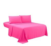 Sfoothome King Sheets Set - Hotel Luxury 4-Piece Bed Set, Extra Deep Pocket, 1800 Series Bedding Set, Wrinkle & Fade Resistant, Sheet & Pillow Case Set (King, Hot Pink)