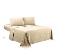 Sfoothome Queen Sheets Set - Gray Hotel Luxury 4-Piece Bed Set, Extra Deep Pocket, 1800 Series Bedding Set, Wrinkle & Fade Resistant, Hypoallergenic Sheet & Pillow Case Set (Queen, Beige)