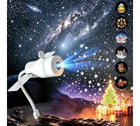 SFOUR Satellite Galaxy Projector with 12 Projection Films, Star Projector Night Light for Bedroom, Touch Control Space Light with 45-Min Timer, USB Powered Planetarium Lamp, Christmas Decor
