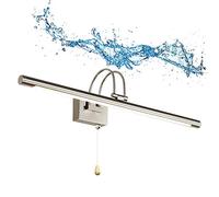 SFOXI LED Mirror Light Bathroom, Dimmable LED Picture Lighting with Pull Cord Switch Energy Saving Wall Front Lamp Waterproof LED Make Up Sconce Lights,9W/62cm