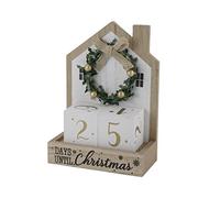 Sfozstra Christmas Wooden Countdown Advent Calendar with Bow Garland Simple Room Design Numebr Calendar to Meet the Christmas Countdown Calendar, Tabletop Calendar Decoration