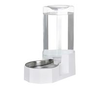 Sfozstra Dog Water Bowl Dispenser: 7L Large White Gravity Stainless Steel Bowl - Without Filter - Pet Feeder for Pets Indoor/Outdoor Use by Owners