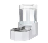 Sfozstra Gravity Water Bowl Dispenser : Automatic 4L White Cat Stainless Steel Feeder Without Filters for Pets Indoor/Outdoor by Owners
