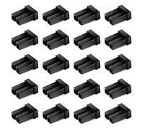 SFP SFP+ Ethernet Dust Cover Fiber Optic Port Plug Dust Caps for LC Duplex Port, Black Silicone, 20pcs