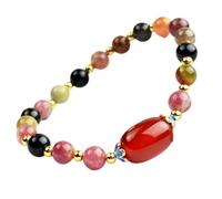 SFQEVHRZ Bracelet， Natural Tourmaline Red Agate Bracelet Citrine AmethystLove 7 Talisman(Agate)