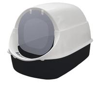 SFQEVHRZ Cat litter tray， Cat Litter Box Enclosure With Front Door Flap And Scoop, Entry Kitty Easy Clean Odor Control(Black)