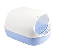 SFQEVHRZ Cat litter tray， Full Closed Plastic Cat Litter Box With Scoop No Smell Kitty Potty Easy To Clean For All Cats Odor Control(Blu)