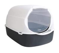 SFQEVHRZ Cat litter tray， Full Closed Plastic Cat Litter Box With Scoop No Smell Kitty Potty Easy To Clean For All Cats Odor Control(Black)