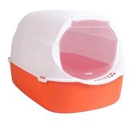 SFQEVHRZ Cat litter tray， Full Closed Plastic Cat Litter Box With Scoop No Smell Kitty Potty Easy To Clean For All Cats Odor Control(Oranje)