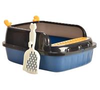 SFQEVHRZ Cat litter tray， Open Top Pet Litter Tray, Cat Sandbox Kitten Toilet Bedpan High Sided For Kitty Indoor Odor Control(Blu)