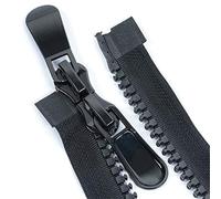 SFQEVHRZ Open end zips,Zipper for Sewing， No. 8 Resin Double Opening Large Zipper Long Jacket Zippers, Sewing Double Head Home Textile For DIY Fashion Accessories, 1pcs(Black 120cm,120cm)