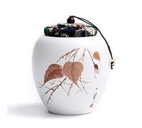 SFQEVHRZ Pet urn， Funeral Urn for Adult & Pet Ashes, Decorative Memorial for Dog Cat Human Mini Ceramics Keepsake(White D)