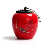 SFQEVHRZ Pet urn， Funeral Urn for Adult & Pet Ashes, Decorative Memorial for Dog Cat Human Mini Ceramics Keepsake(Red a)