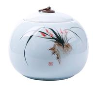 SFQEVHRZ Pet urn， Handcrafted Cremation Urn for Ashes Adults, Ceramics with Hand-Painted Landscape Pattern(Orchid)