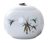 SFQEVHRZ Pet urn， Handcrafted Cremation Urn for Ashes Adults, Ceramics with Hand-Painted Landscape Pattern(Bamboo)
