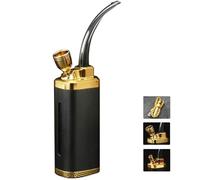 SFQEVHRZ Pipe， Tobacco Pipes for Smoking, Water Cigarette Cigar Pipes Hookah Tobacco Accessorie Zinc Alloy Material Transparent PP Inner Liner Cigarette Smoking Pot(Black)