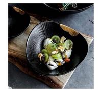 SFQEVHRZ Porcelain Salad Bowl Serving Bowls， Triangle Salad Bowl Black Gold Jade Tableware, Creative Personality Bowls and Dishes | Dinner Plate Household Rice Bowls | Ceramic Bowl(8Inch)