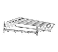 SFQEVHRZ Wall Mounted Extendable Clothes Airer， Wall Mounted Retractable Clothes Drying Rack Collapsible(60cm/23.6inch)