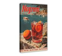 SFQQE Classic Negroni Cocktail Poster Canvas Poster Bedroom Decor Landscape Office Room Decor Gift 16x24inch(40x60cm)