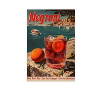 SFQQE Classic Negroni Cocktail Poster Canvas Poster Bedroom Decor Landscape Office Room Decor Gift 12x18inch(30x45cm)