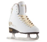 SFR Glitra Ice Skate White | Cozy Faux Fur Lining W Pre-Sharpened Blade Ready For Ice Rinks | Comfortable Supportive and Eye Catching | For Beginners and Intermediate Skaters