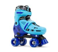 SFR Hurricane IV Adjustable Children’s Quad Skates | Push Button Easy Size Adjustment W. Double Click Lock Plastic Buckle Fastening | Comfortable Liner With Printed Graphics For Toddler Kids Beginner