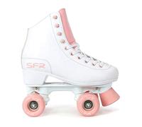 SFR Skates Figure Quad Skates Roller Skates, Adults, Unisex, Multicoloured (White/Pink), 39.5