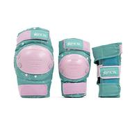 SFR Star Triple Pad Unisex Adult Skateboard Protector Set, Pink/Green, S