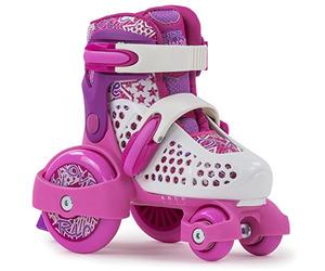 SFR Stomper Children's Adjustable Quad Skates, Unisex, 4 Size Adjustable To Grow With Your Child's Shoe Size, Larger Rear Wheels For Stability