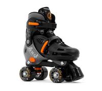 SFR Storm V Adjustable Children’s Quad Skates | Push Button Easy Size Adjustment W. Double Click Lock Plastic Buckle Fastening | Comfortable Liner With Printed Graphics For Toddler Kids Beginner