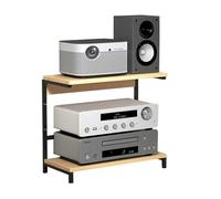 SFSLBFB AV Media Stand, Media Storage Cabinet, Storage for Entertainment Stereo Component, Audio-Video Rack Stand, for Xbox, Gaming Consoles, Media Component, Streaming Device