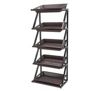 SFSLBFB Fruit and Vegetable Shelf Organizer, Retail Display Rack for Kitchen, Single Row Black Shelf