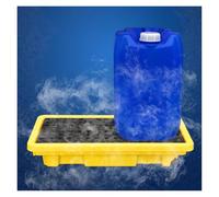 SFSLBFB HeavyDuty Polyethylene Spill Pallet for DrumsStackable Drum Storage Platform with Forklift Pockets & LeakProof Drainage Tray (33x33x5.8cm)