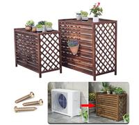SFSLBFB Solid Wood Air Conditioning Rack For Outside Unit, Thickened Wooden Board Air Conditioner Fence Privacy Screen To Hide Air Conditioner (Size : X-Large)
