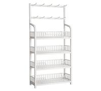 SFSLBFB Supermarket Snack Shelf with Guardrail,Store Retail Display Shelves, Floor Standing Display Stand,Large Potato Chips Display Rack for Office Stores, Fruits & Vegetables Organizer S