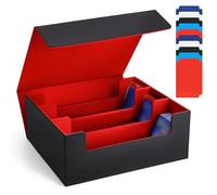 SFSOC Card Deck Case For Trading Cards 1800+,Trading Card Storage Box,Commander Deck Box With 10 Dividers,6 Stoppers,4 Supporters,For Magnetic Card Holder,Toploaders,YuGiOh, MTG,TCG and Sport Cards