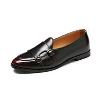 SFSSWSRYDF Monk Strap Loafers Summer Slip On Comfort Fashion Oxford Shoes Casual Derby Formal Shoes,Wine red,10 UK