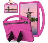 Sfulatdc Kids Tablet Case Compatible with Samsung S10+/S9 FE+/S7 FE 12.4 inch, Shockproof Cover with Handle Stand Lightweight for Galaxy S9 Plus S8+ S7 Plus Rose