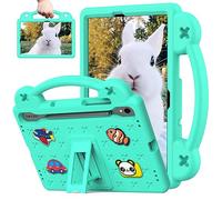 Sfulatdc Kids Tablet Case for Samsung tab S10 FE S9 FE/S8/S7, Built-in Kickstand and Handle Shockproof Cute Cover Lightweight Compatible with Galaxy S9 11 inch (SM-X710/X716B/X718U) Green