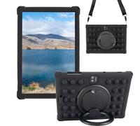 Sfulatdc Silicone Tablet Case 360 Rotating Kickstand/Handle and Shoulder Strap Stylus Pen Lightweight Soft Cover Compatible with JJGJ/AWOW TB02 10.1" Black