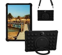 Sfulatdc Silicone Tablet Case 360 Rotating Kickstand/Handle and Shoulder Strap Stylus Pen Lightweight Soft Cover Compatible with TCL TAB 11 Gen2 / TCL TAB 11 FE 11" Black