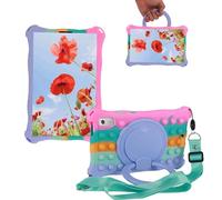 Sfulatdc Silicone Tablet Case 360 Rotating Kickstand/Handle and Shoulder Strap Stylus Pen Lightweight Kids Soft Cover Compatible with Lenovo Tab M9 9.0 inch (TB-310FU) Rainbow