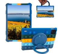 Sfulatdc Silicone Tablet Case 360 Rotating Kickstand/Handle and Shoulder Strap Stylus Pen Lightweight Soft Cover Compatible with Xiaomi Pad 7/7 Pro 11.2 inch Deepblue