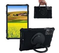 Sfulatdc Silicone Tablet Case for Blackview Tab 90 WiFi,360 Rotating Kickstand Handle/Shoulder Strap Cute Cover Compatible with DOOGEE T30 PRO 11" Black