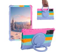 Sfulatdc Silicone Tablet Case for Blackview Tab 90 WiFi,360 Rotating Stand Handle/Shoulder Strap/Stylus Pen Compatible with TABWEE T90/W90,DOOGEE U11/T30 PRO 11" Rainbow